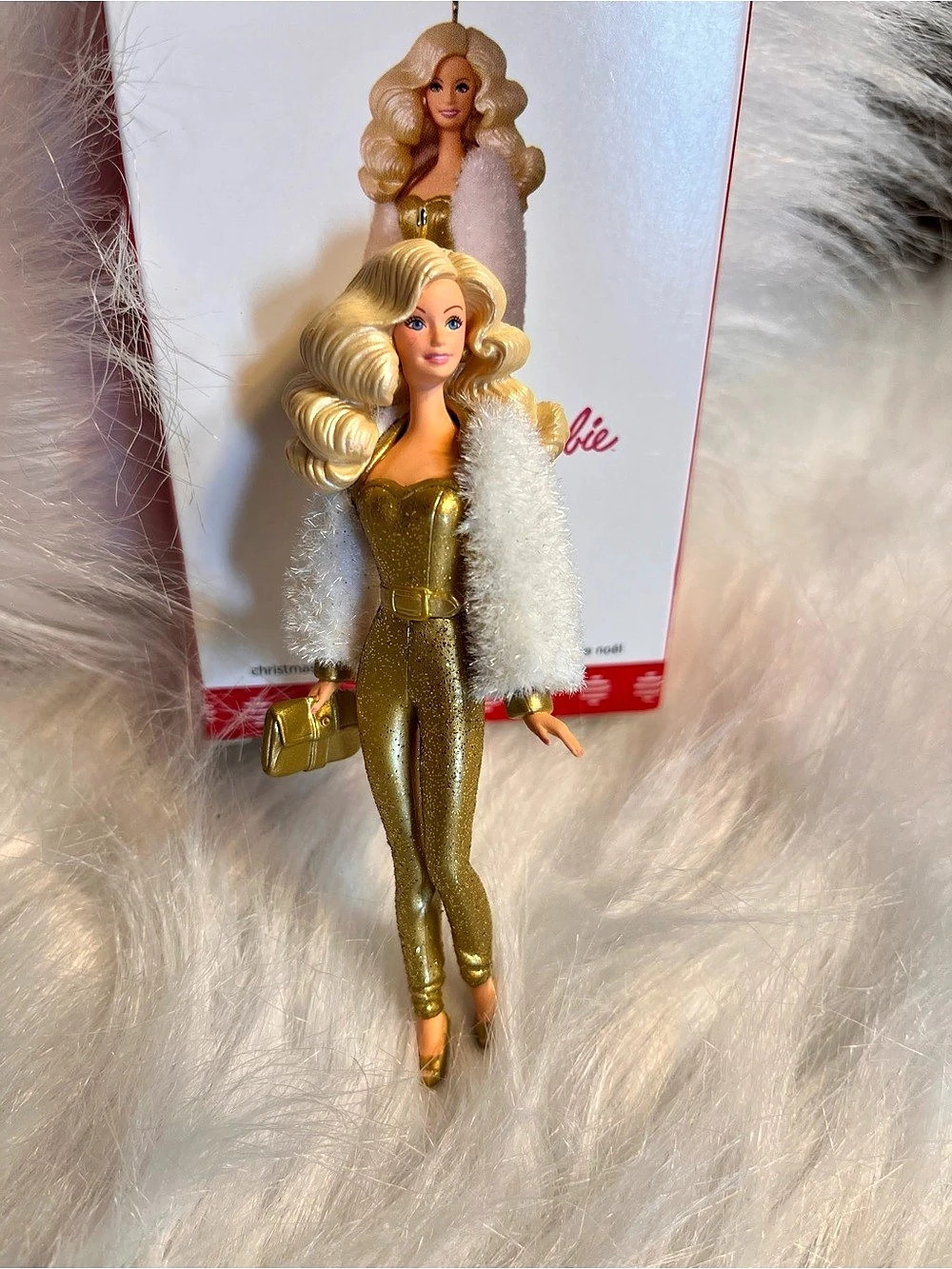 Hallmark 2017 Golden Dream Barbie Ornament Gold & White